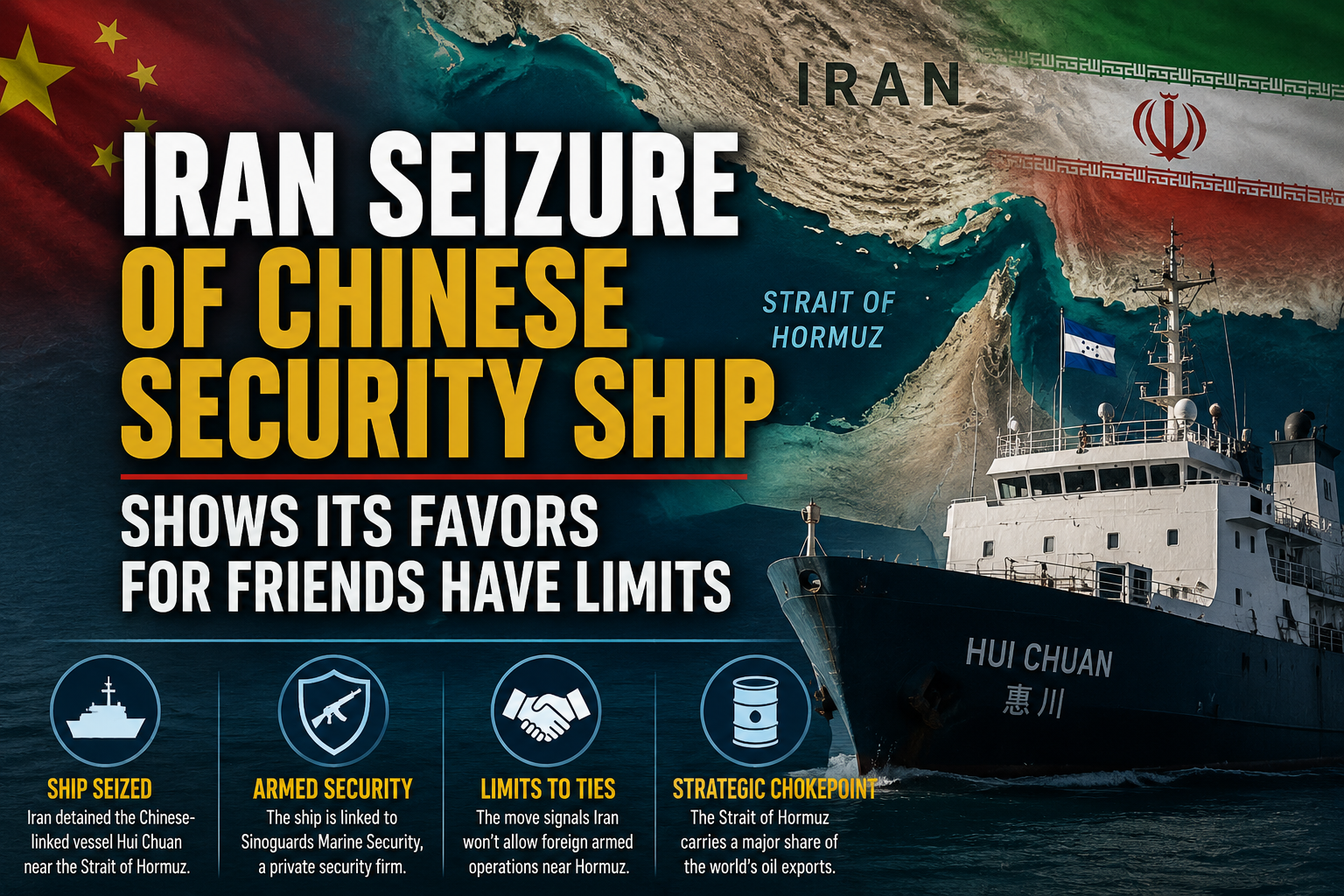 Iran Seizure of Chinese Security Vessel Signals Limits to Beijing Ties