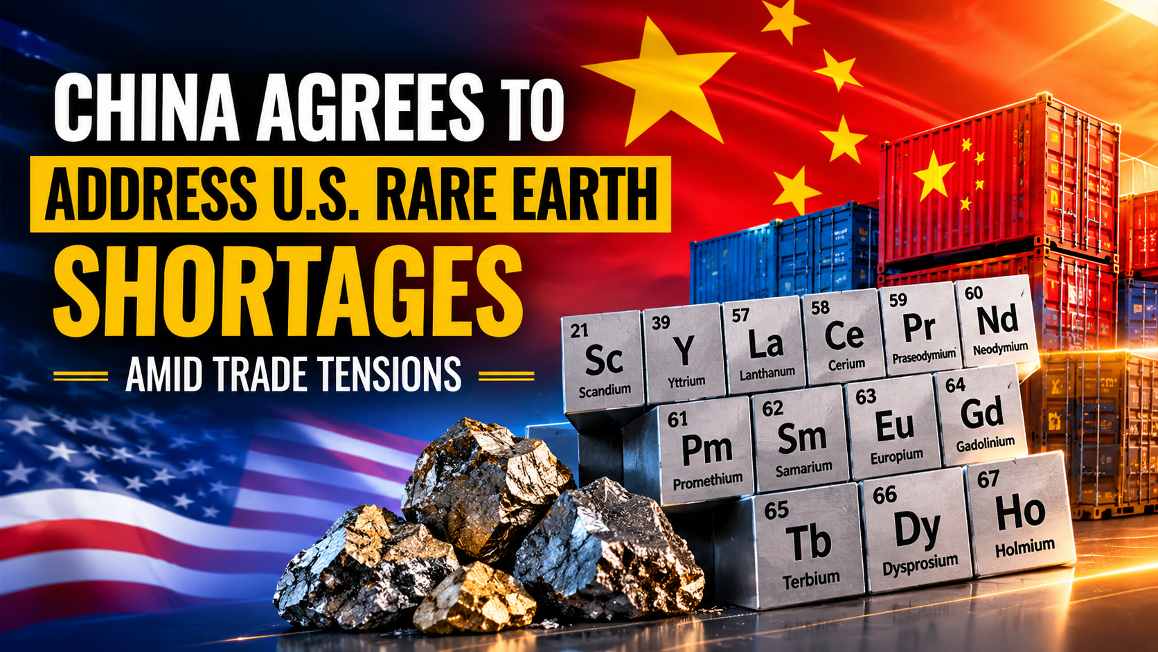China Agrees to Address U.S. Rare Earth Shortages Amid Trade Tensions