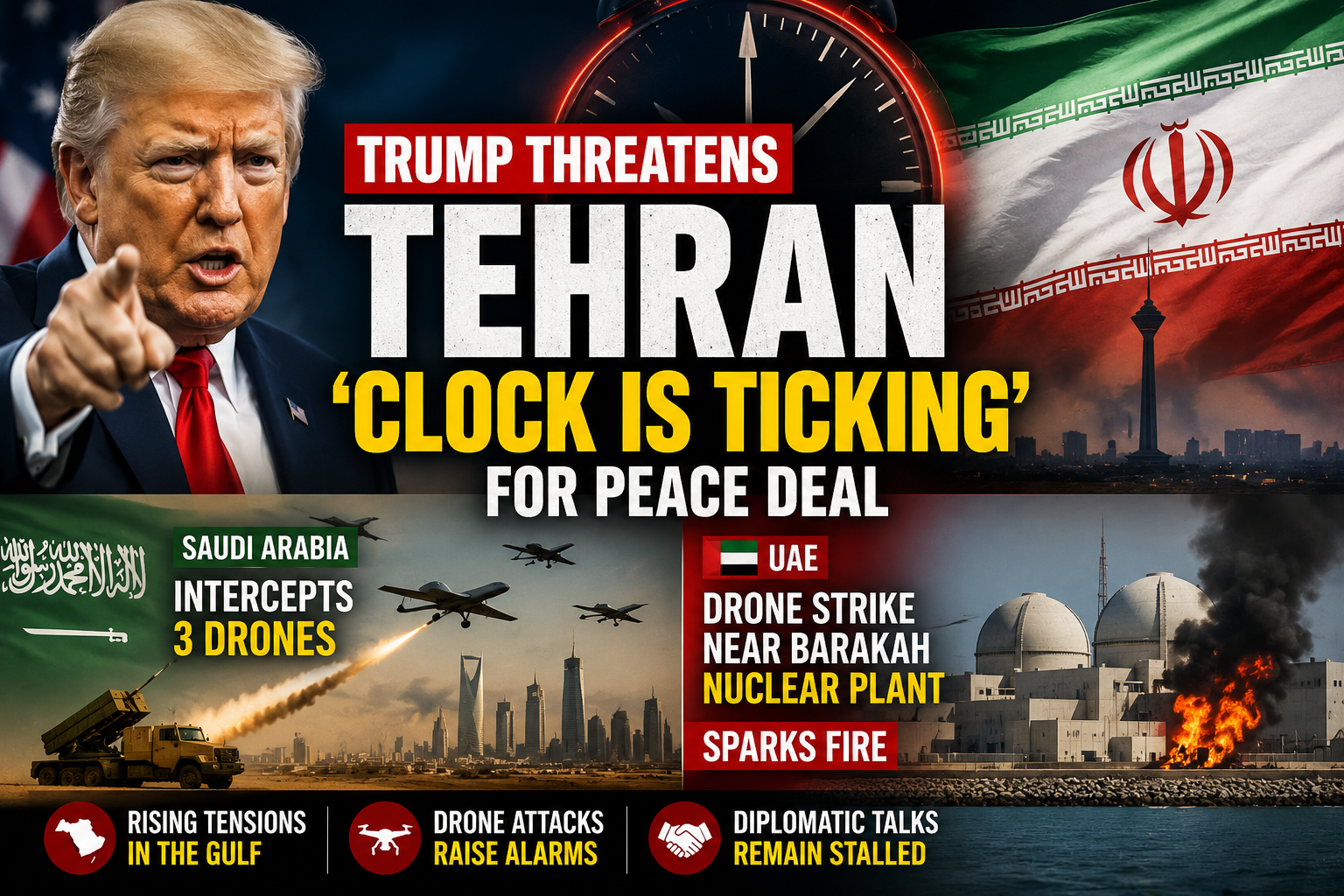 Trump Warns Iran as Saudi Arabia, UAE Report Drone Attacks