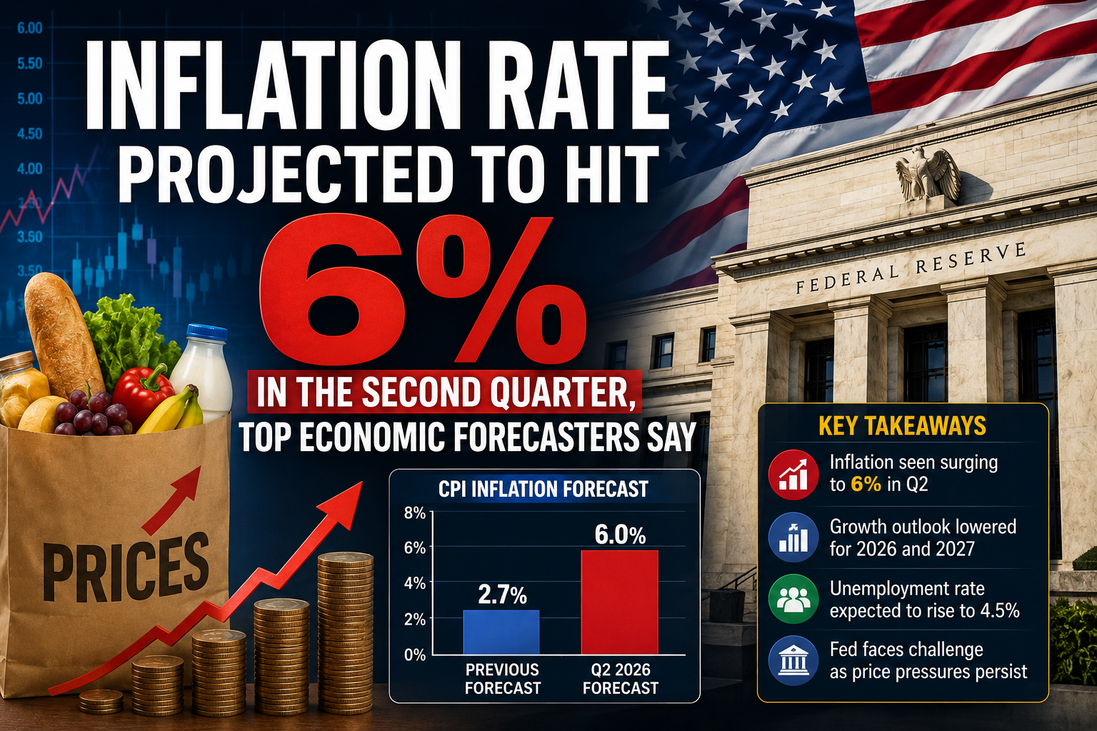 U.S. Inflation Seen Reaching 6% in Second Quarter, Economists Warn