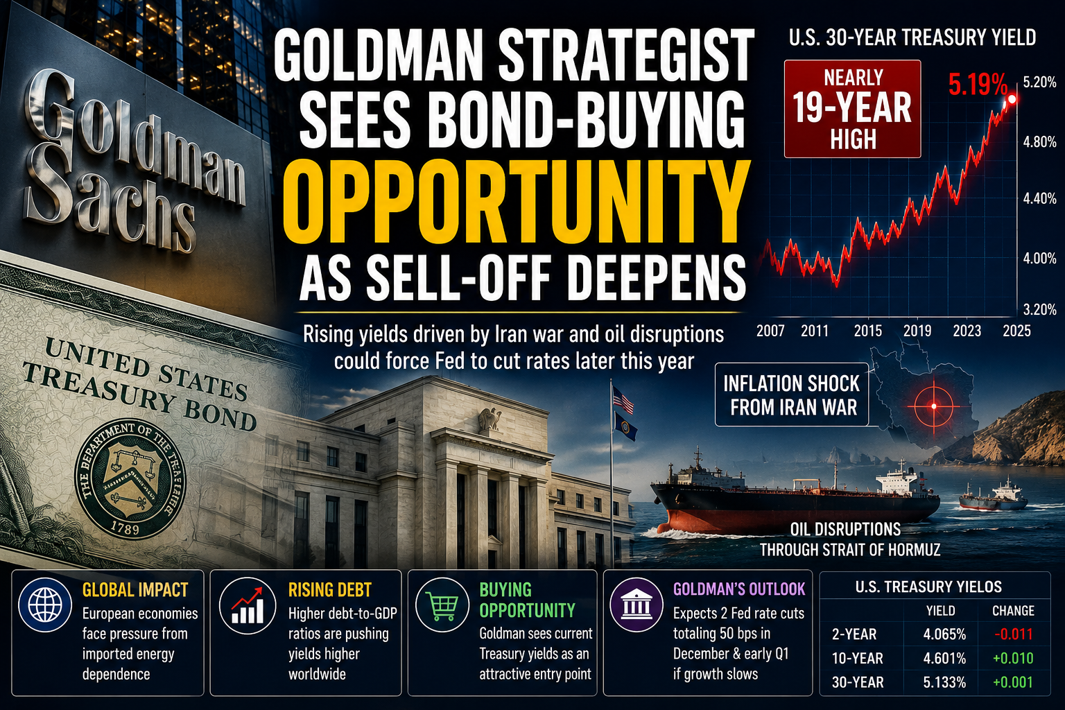 Goldman Sachs Sees Bond-Buying Opportunity as Treasury Selloff Deepens