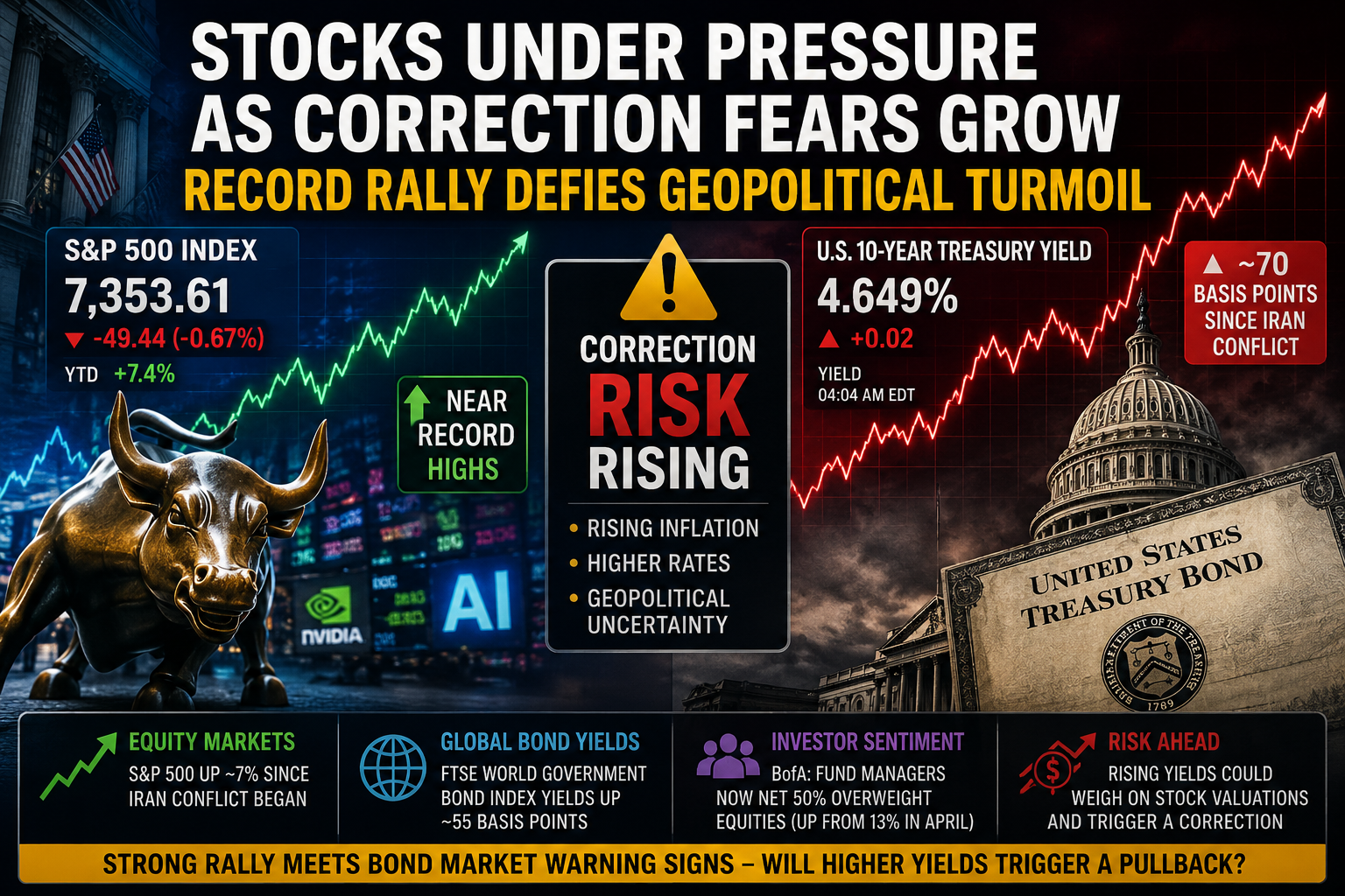 Stocks Under Pressure as Correction Fears Grow Despite Record Rally